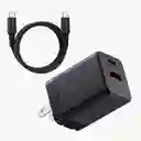 Adata Cargador 35w Negro - 1 Puertos Usb Tipo C - 1 Puerto Usb Tipo A + Cable De 1.5 Metros Tipo C