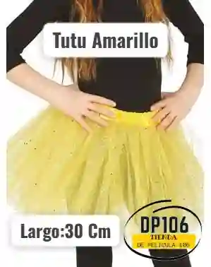Tutu Amarillo 30 Cm Falda Para Niñas