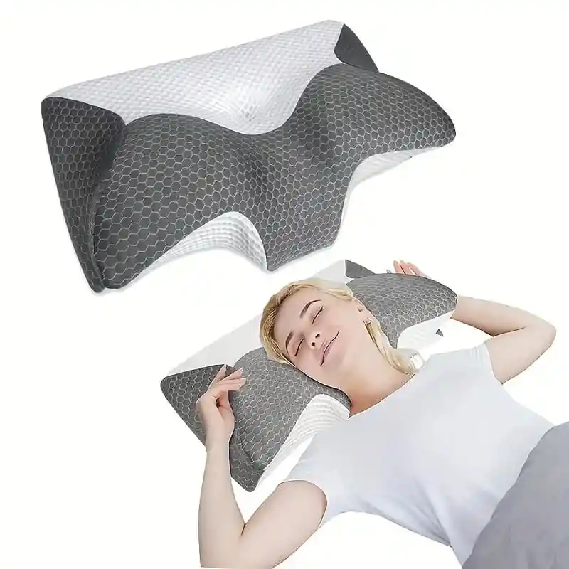 Almohada Ortopedica Ergonòmica 2 En 1 Para Alivio De Cuello Y Hombros