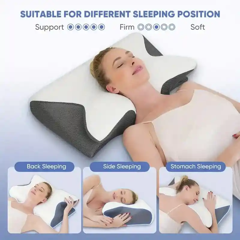 Almohada Ortopedica Ergonòmica 2 En 1 Para Alivio De Cuello Y Hombros