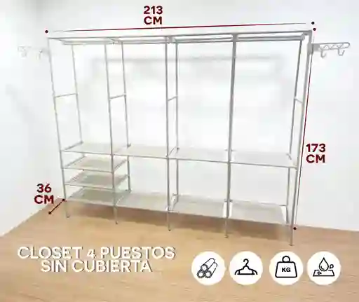Closet Organizador 4 Puestos Sin Cubierta