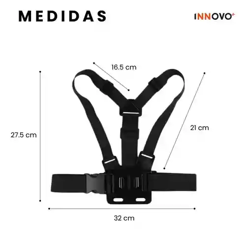 Arnés Soporte Pecho Para Gopro Celular Universal Ajustable Compatible Gopro Dji Insta360 Smartphone