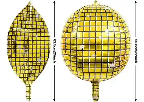 Globo Metalizado Bola Disco Dorado Fiesta Disco Sin Inflar