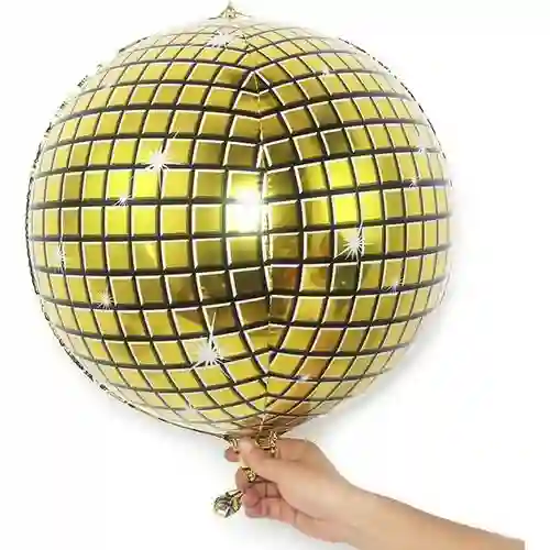 Globo Metalizado Bola Disco Dorado Fiesta Disco Sin Inflar