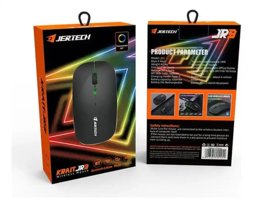 Mouse Para Computador Recargable Conexión Bluetooth Jr3