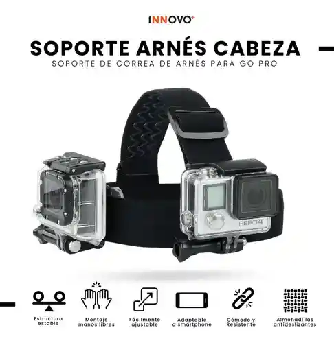 Soporte Arnés Para Cabeza Gopro Y Cámaras Deportivas Correa Antideslizante Ajustable