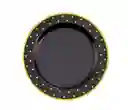 Set Platos Negro Con Puntos Dorados, Platos Elegantes, Platos De Lujo