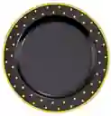 Set Platos Negro Con Puntos Dorados, Platos Elegantes, Platos De Lujo
