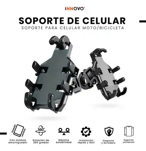 Soporte Celular Moto Bicicleta Anti Vibración 360° Ajustable Universal Manillar Resistente