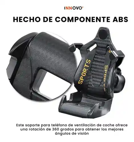 Soporte Holder Celular Carro Tipo Asiento Deportivo Giratorio 360° Ajuste Rejilla De Aire