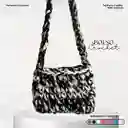 Bolso Cartera Artesanal Crochet Negro Y Blanco – Hecho A Mano Con Trapillo Reciclado