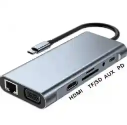 Adaptador Otg Usb/hd: Puertos Rj45, Sd, Microsd Y Audio