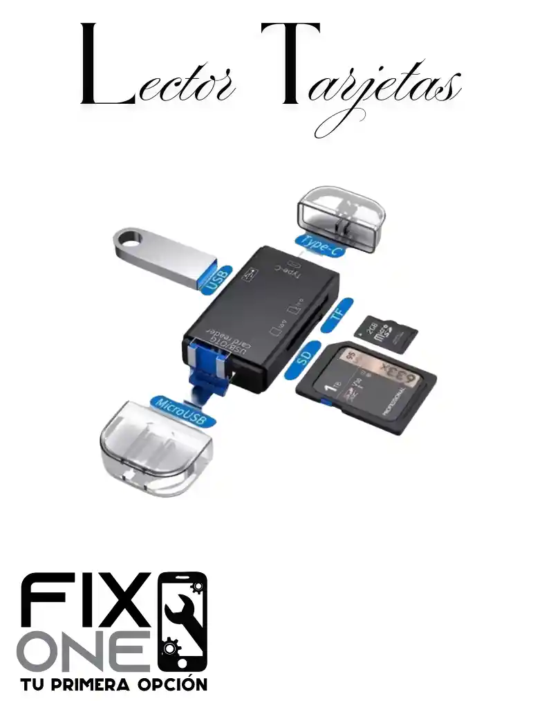 Lector Tarjetas Sd Usb Y Micro Sd Adaptador 6 En 1
