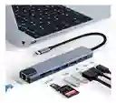 Hub Usb C Puertos Adaptador Multipuerto Hdmi 8 En 1 Mac Win Color Plateado