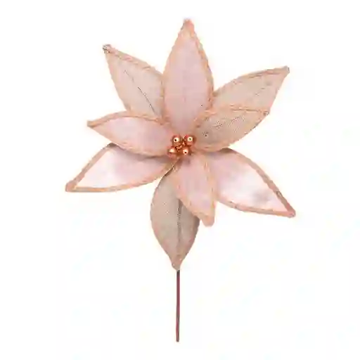 Flor Santini Poinsettia 30cm Rose Gold Poliester