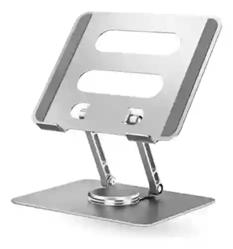 Soporte Giratorio 360° Portátil Laptop Tablet Aluminio Altura Ajustable Ergonómico Y Plegable