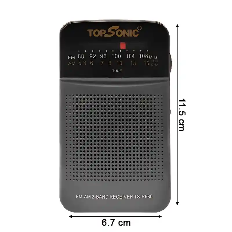 Radio Portátil Am/fm – Compacta Y Operativa Con Pilas Topsonic Ts-r630
