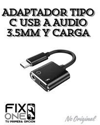 Adaptador Tipo C Usb A Audio 3.5mm Y Carga