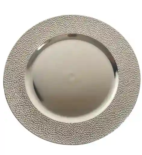 Plato Base 33 Cms Plateado Liso, Platos De Carga