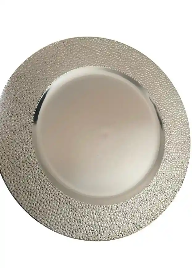 Plato Base 33 Cms Plateado Liso, Platos De Carga