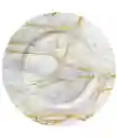 Plato Base 33 Cms Blanco Mármol, Plato De Carga, Platos Elegantes, Plato De Lujo
