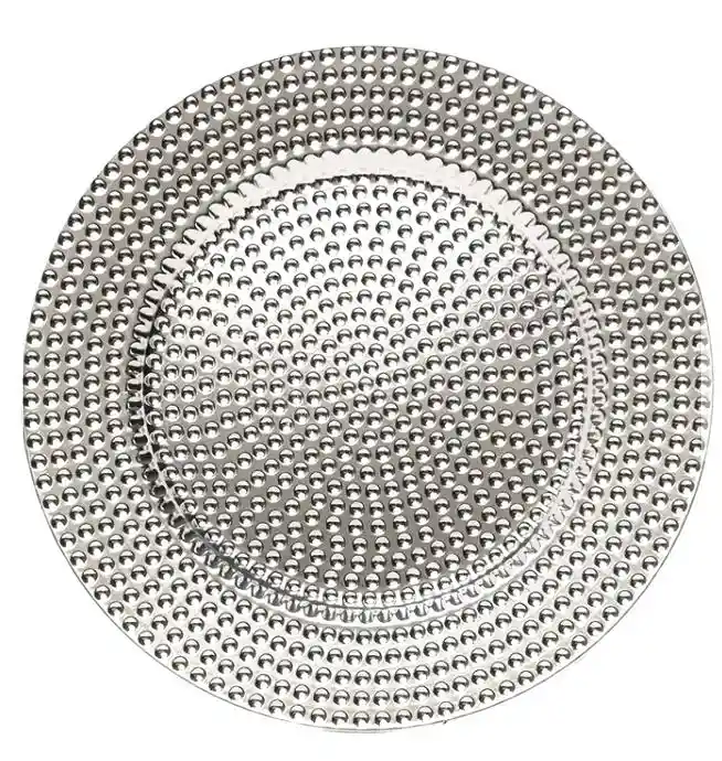 Plato Base 33 Cms Plateada Martillada, Plato De Carga