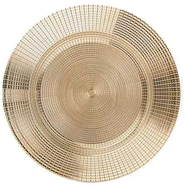 Plato Base 33 Cms Trenza, Bandeja De Carga, Plato Elegante, Plato De Lujo