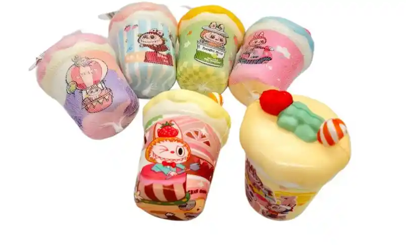 Squishy Antiestres Vaso Helado Labubu Diversion Juguete Figura Apretar 9 Cm
