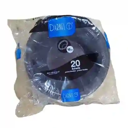 Darnel Platos Hondos 16 Onz Negros X 20und