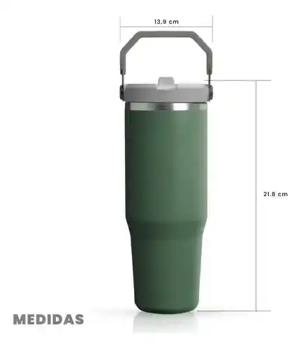 Termo Acero Inoxidable 900ml Flip Straw Antiderrames