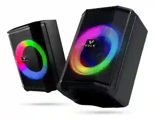 Parlante Bluetooth Volk 8 Rgb Con Micrófono Tws Recargable Control Remoto 8000w Pmpo
