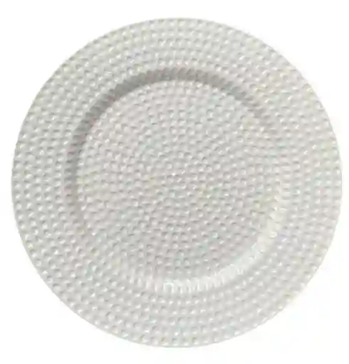 Plato Base 33 Cms Blanco, Platos De Carga , Plato De Lujo, Plato Elegante