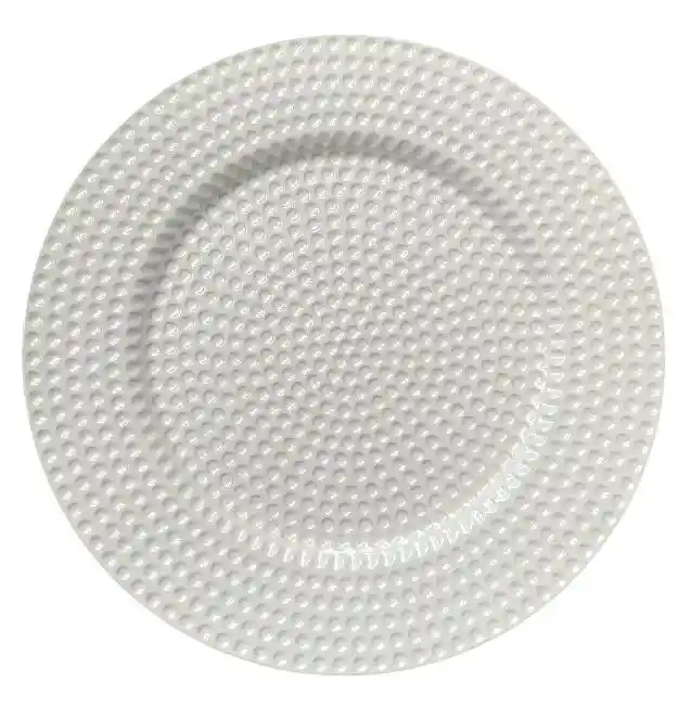 Plato Base 33 Cms Blanco, Platos De Carga , Plato De Lujo, Plato Elegante
