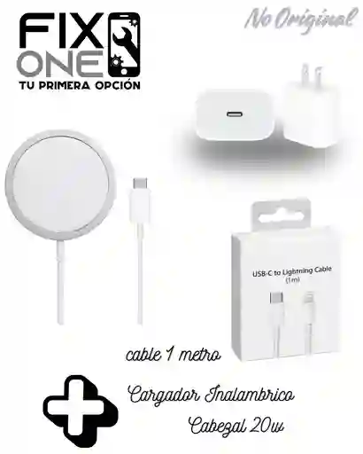 Cargador Inalambrico + Cabezal+ Cable 1 M