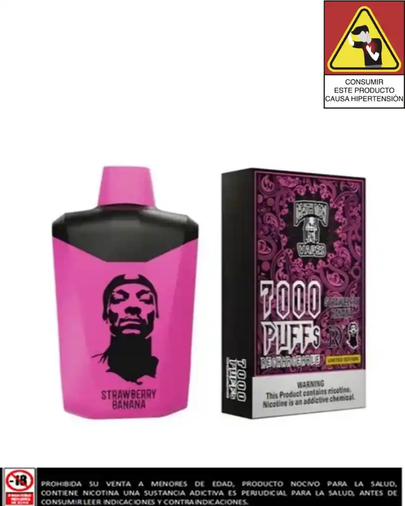 Vapeador Death Row Strawberry Banana 7.000 Puffs