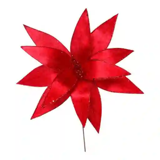 Flor Santini Poinsettia 30cm Rojo Poliester
