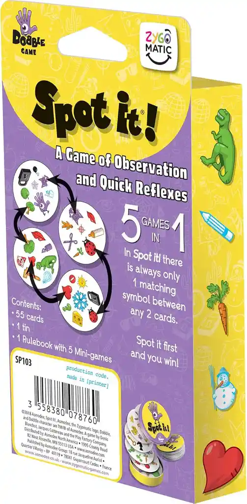 Cartas Spot It! Originales Juego De Mesa Didáctico Concéntrese Agilízate Mental