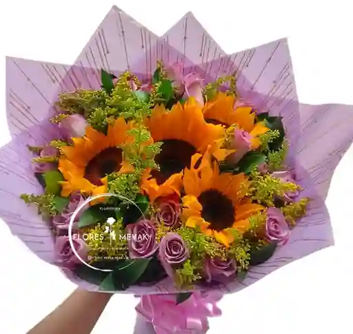 Flores Rosas Lila Y Girasoles Amor Purple