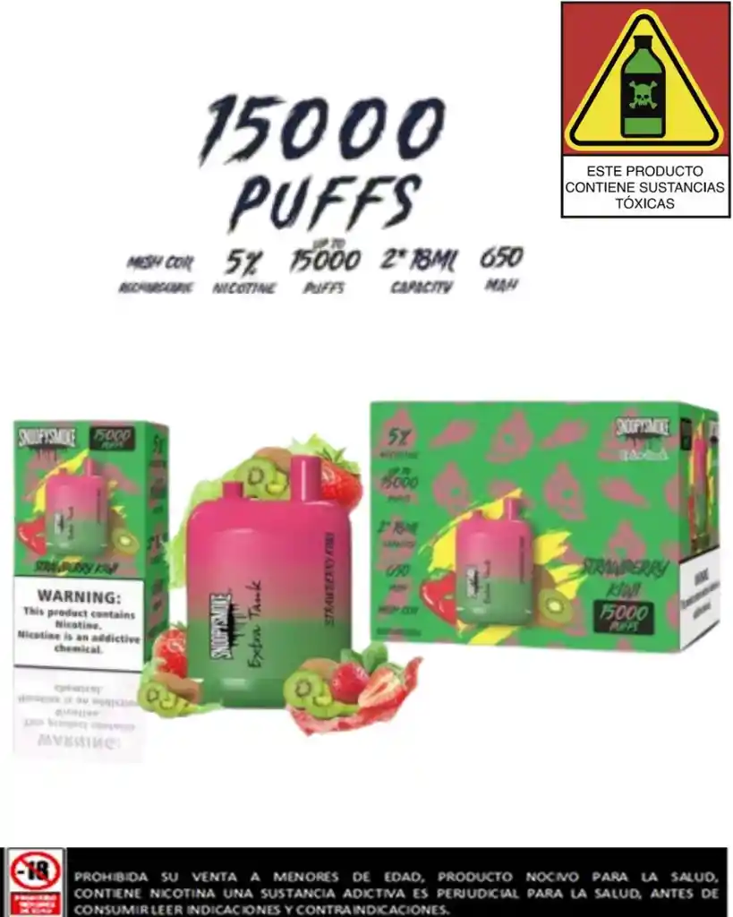 Vape Snoopy Strawberry Kiwi 15.000 Puffs