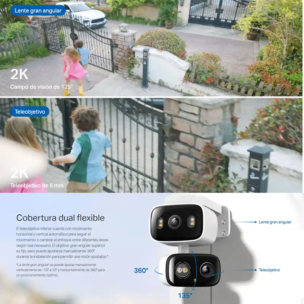 Cámara Seguridad Wifi Con Doble Lente 2k Tp-link Tapo C246d