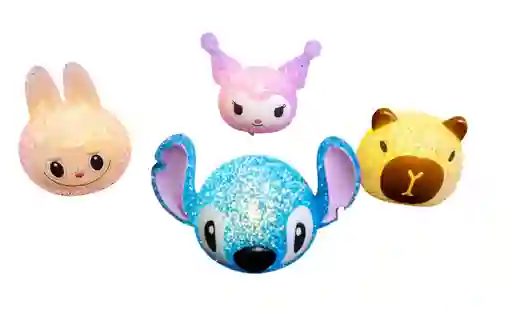 Lámpara De Mesa Lampara Niños Niña Labubu Stitch Kuromi Capibara En Silicona