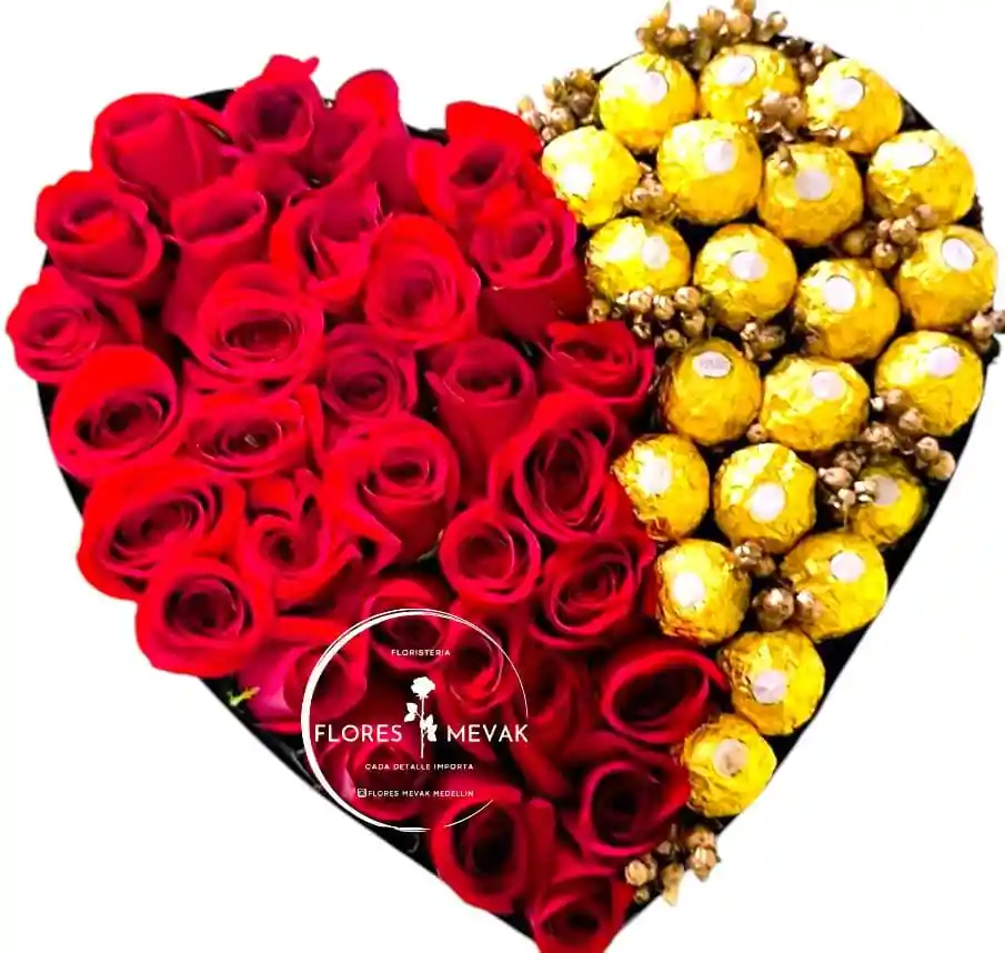 Flores Rosas Rojas En Corazon, Perfect Love