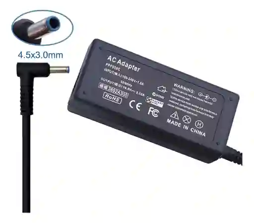 Hp Cargador Portatil Punta Azul 19.5v 3.3a 65w 4.5x3.0mm (80310713)