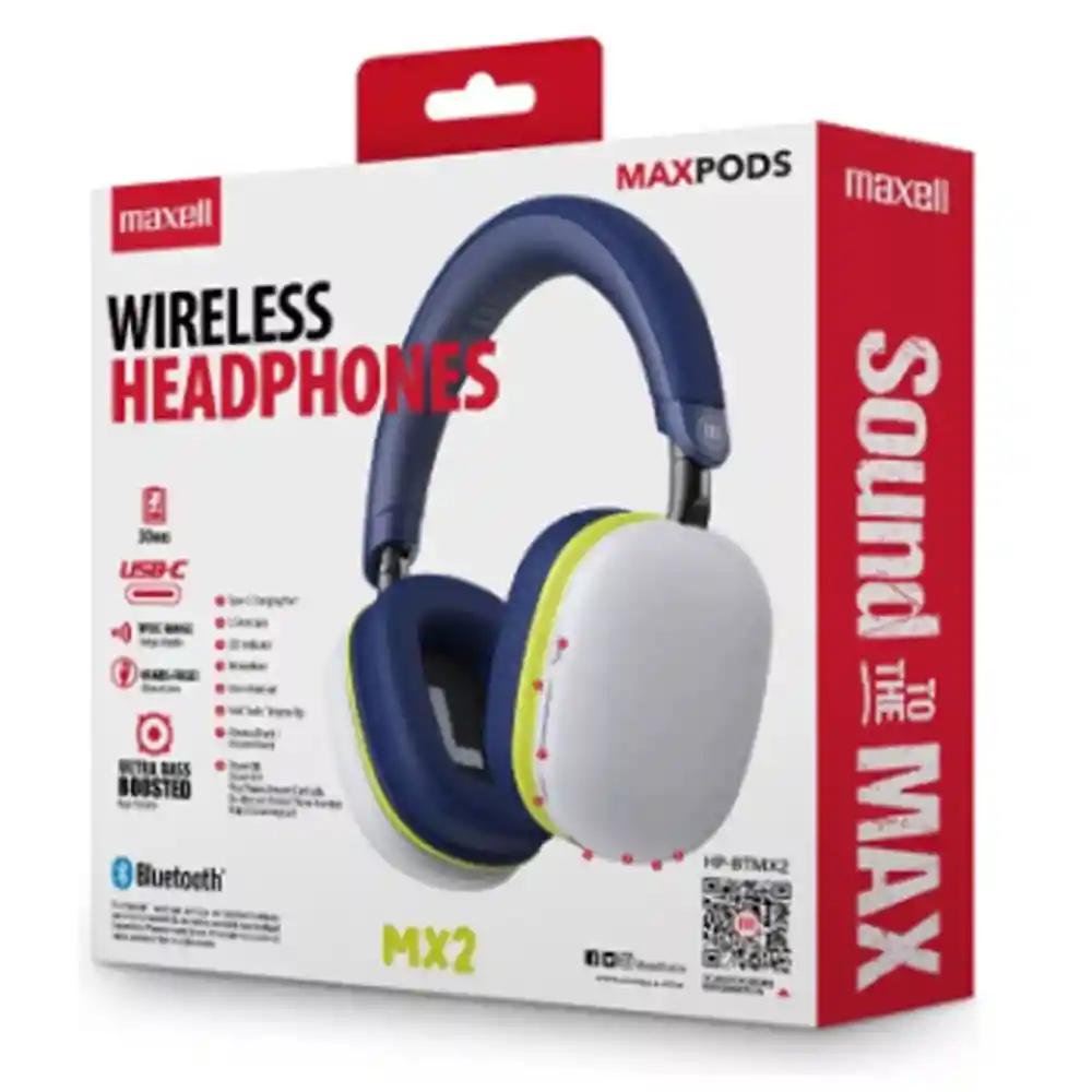 Diadema Maxell Hp-btmx2 Bluetooth Inalámbricos