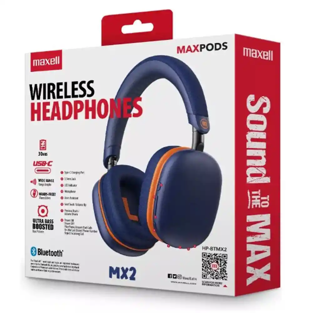 Diadema Maxell Hp-btmx2 Bluetooth Inalámbricos