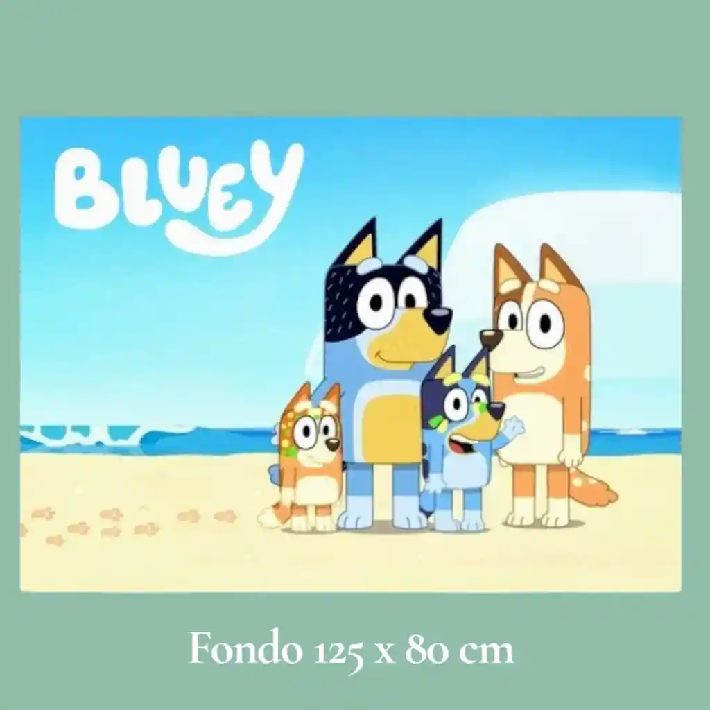 Fondo Decorativo De Bluey Para Cumpleaños 125x80cm Aventura Mágica