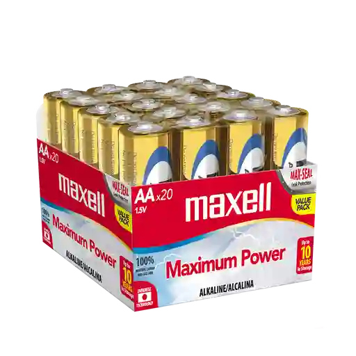 Bateria Alcalina Maxell Aa Pack 20unidades