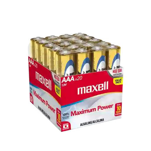 Bateria Alcalina Maxell Aaa Pack 20unidades