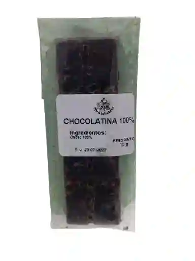 Chocolatina 10gms Al 100% Cacao Monthelate