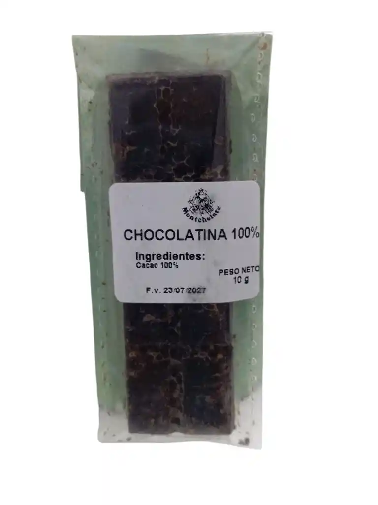 Chocolatina 10gms Al 100% Cacao Monthelate